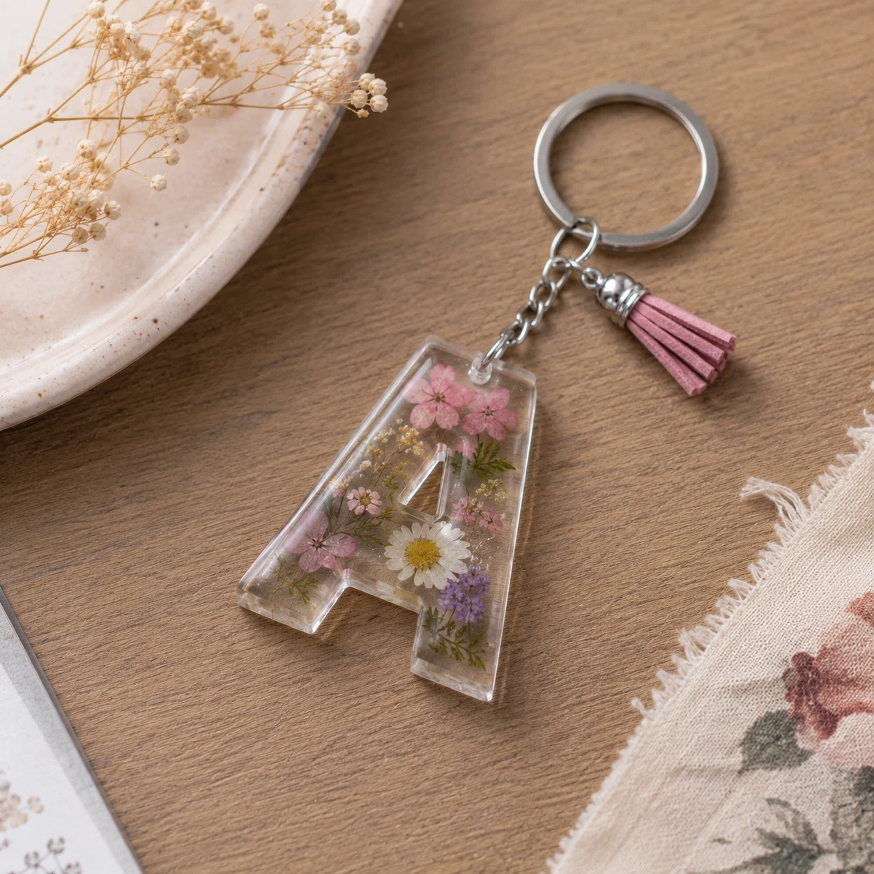 Floral Resin Keychain — handcrafted resin art by ResinKriti