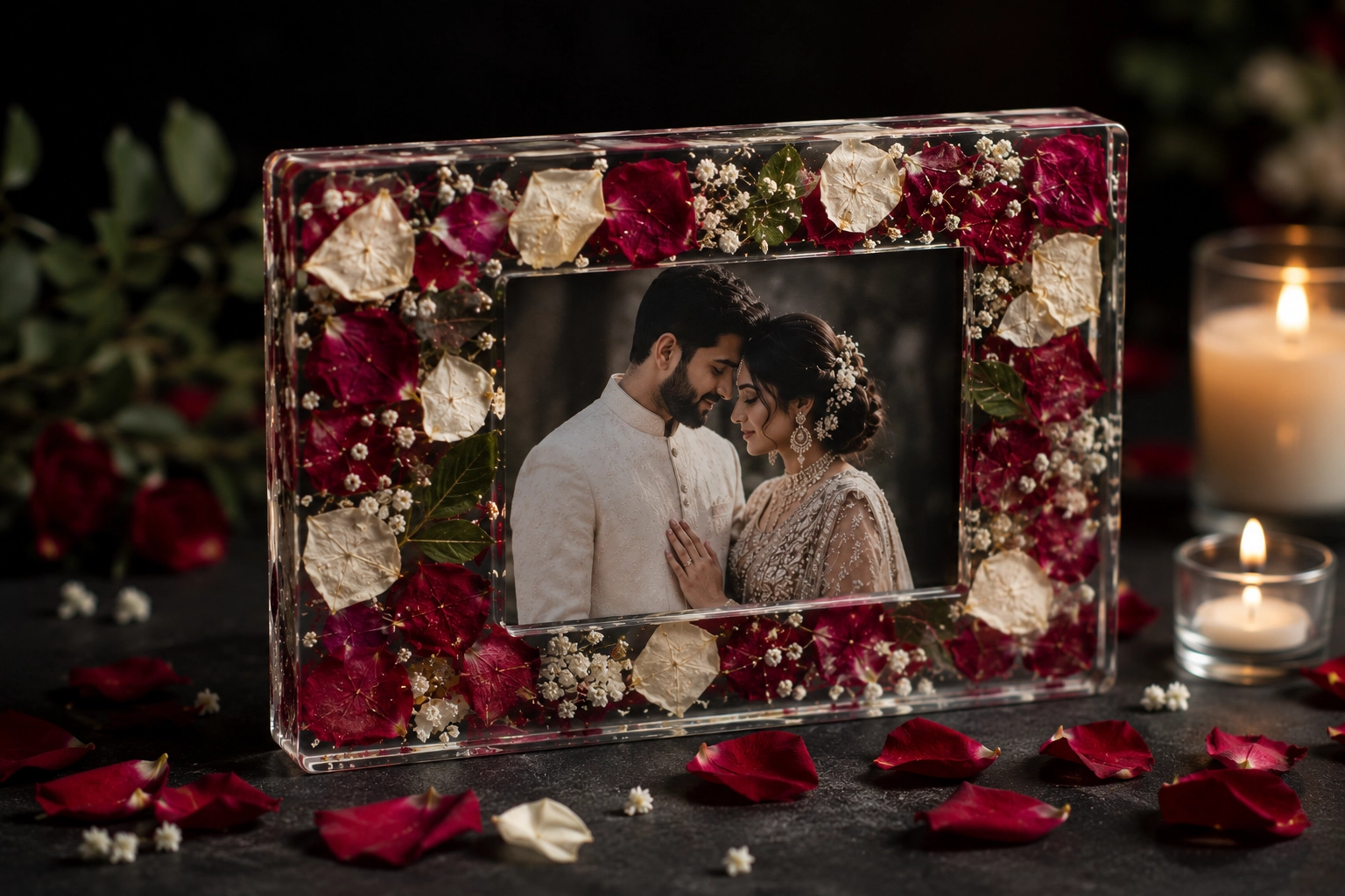 Wedding flower preservation frame by ResinKriti