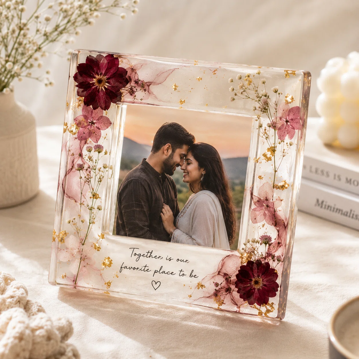 Couple Portrait Frame — handcrafted resin art by ResinKriti